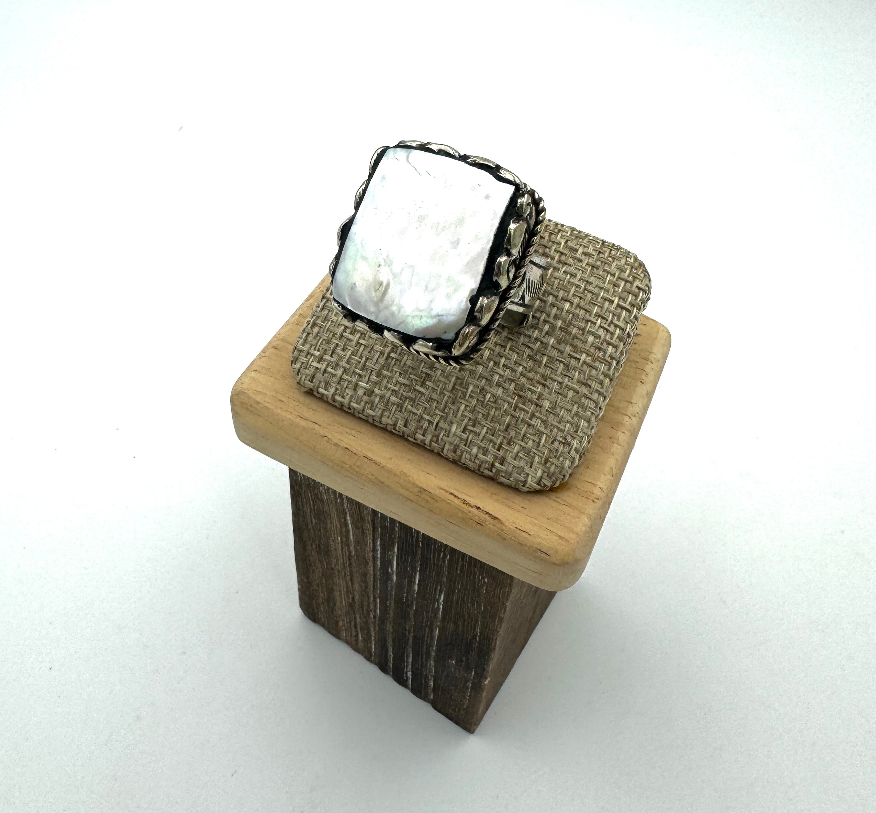 Square Pearl Ring