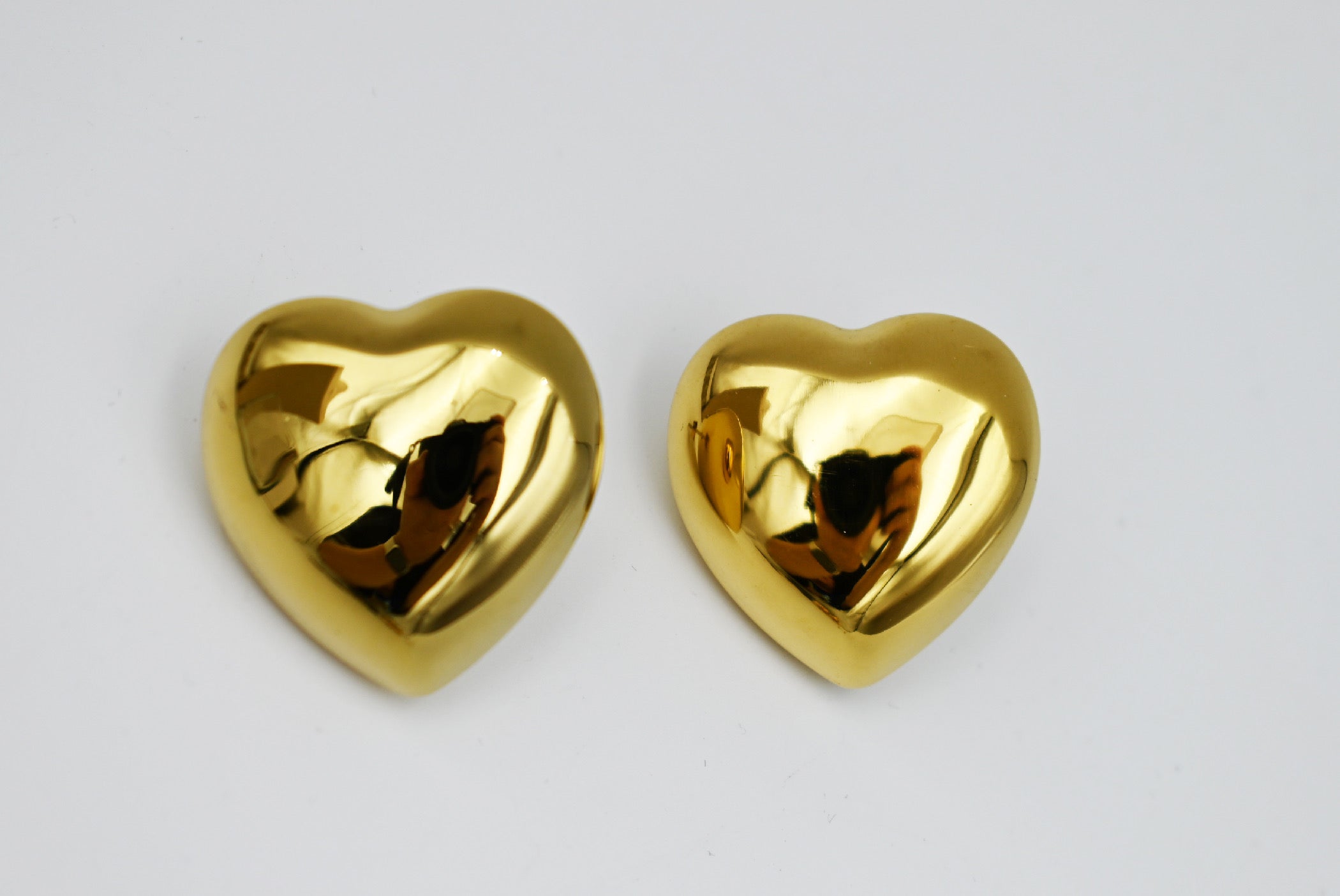 Gold Heart Post Earrings