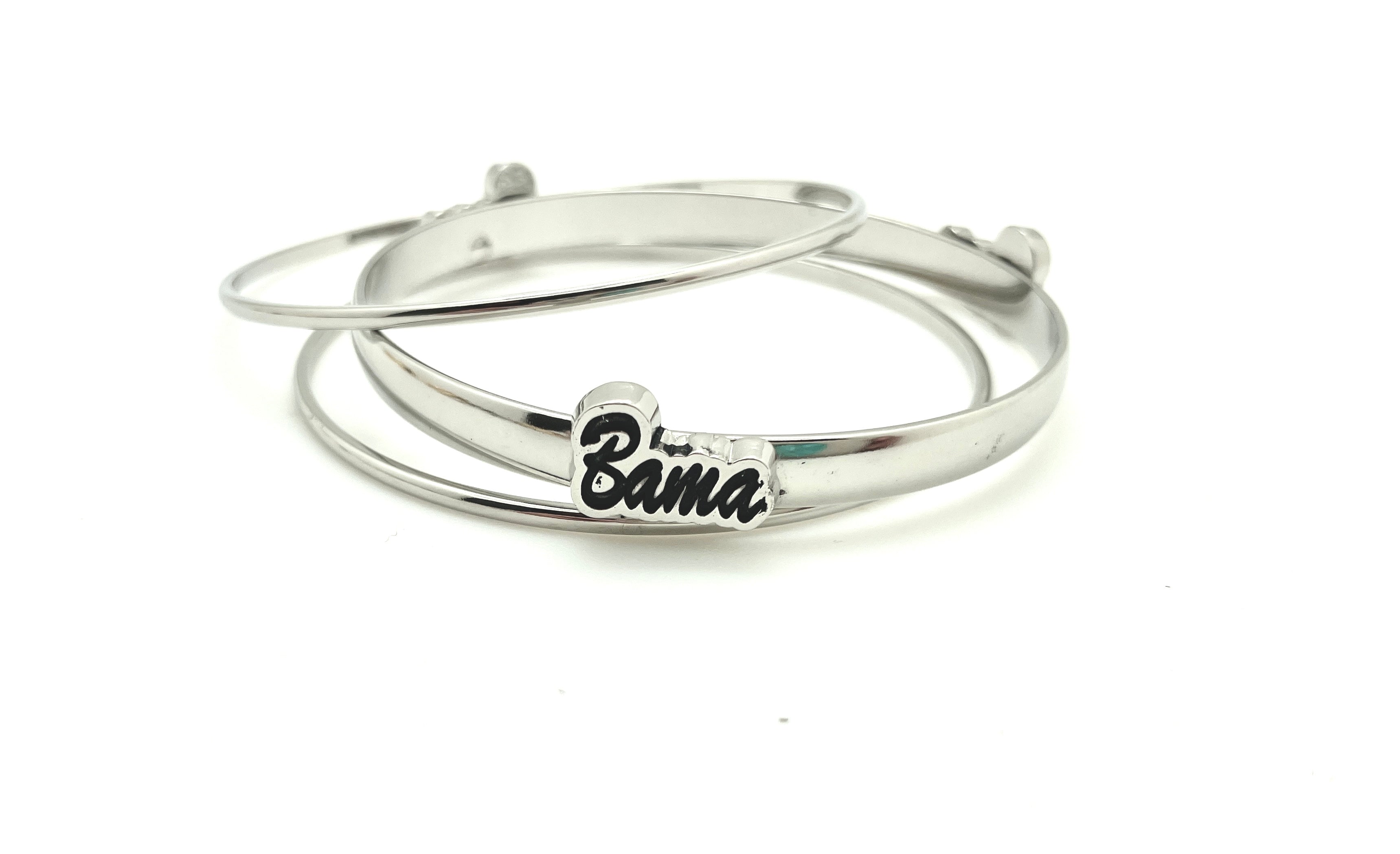 Bama Bangles Rhodium Plated