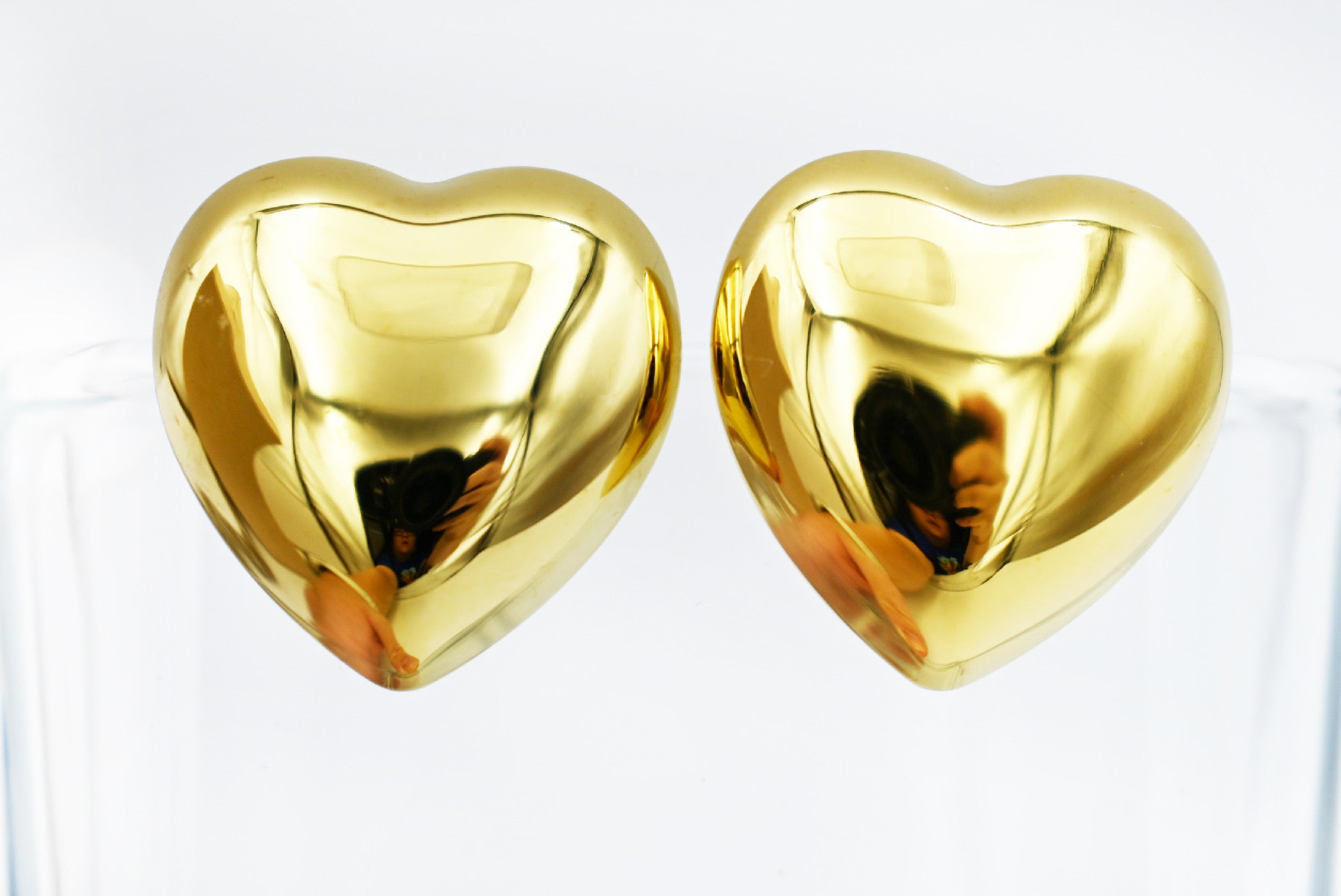 Gold Heart Post Earrings