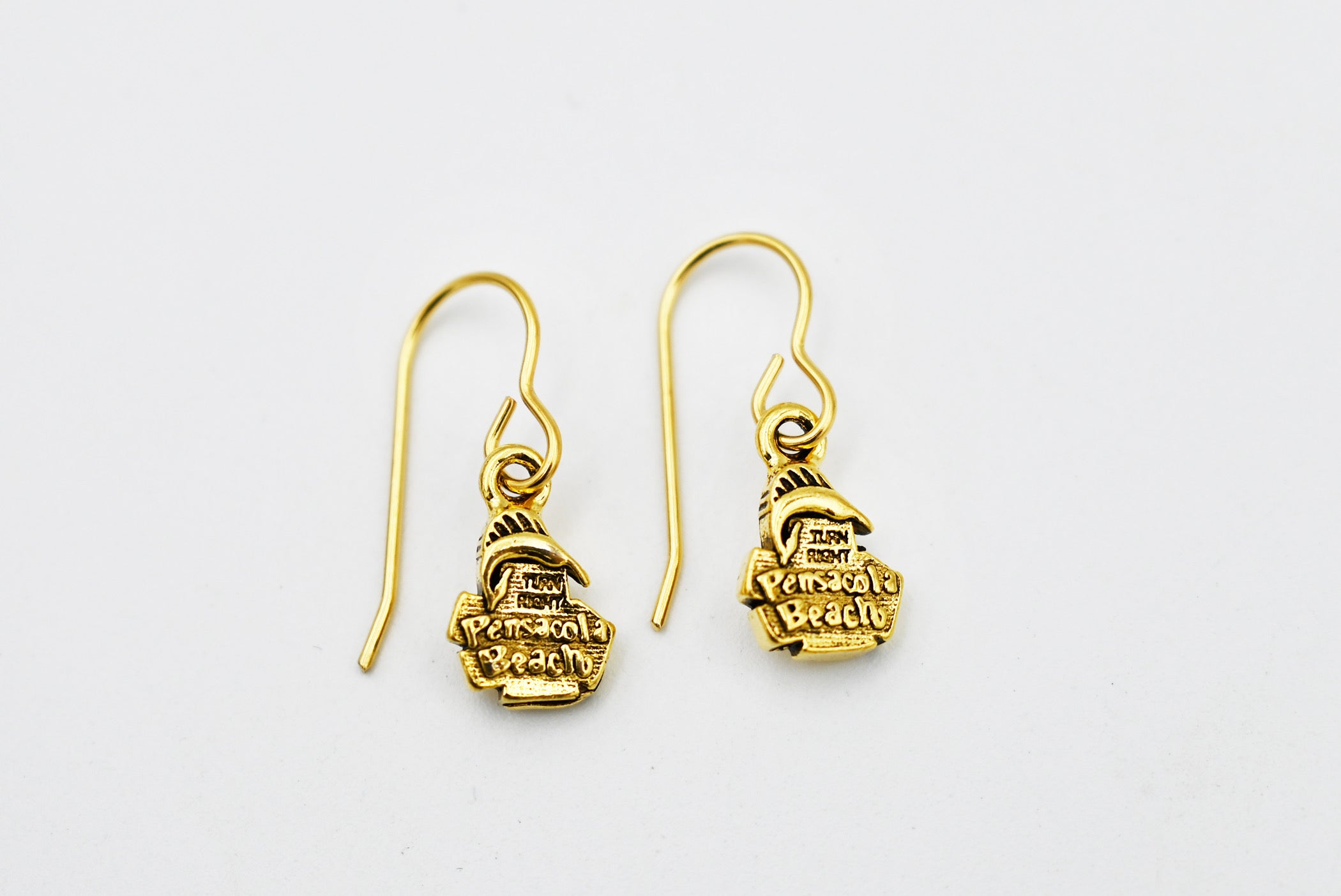 Pensacola Beach Sign Dangle Earrings