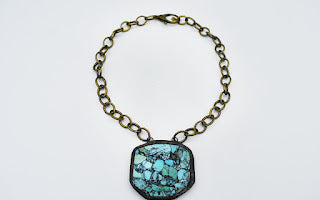 Matrix Turquoise Slab Necklace