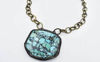 Matrix Turquoise Slab Necklace