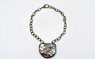 Turquoise and Orange Spiny Oyster Shell Necklace