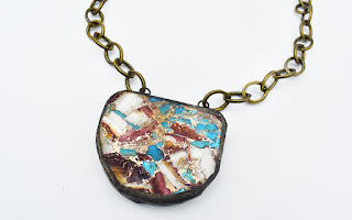 Turquoise and Orange Spiny Oyster Shell Necklace