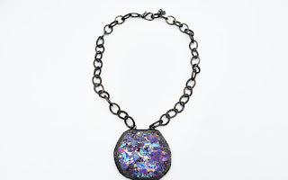 Turquoise and Purple Spiny Oyster Slab Necklace