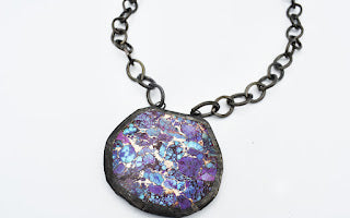 Turquoise and Purple Spiny Oyster Slab Necklace