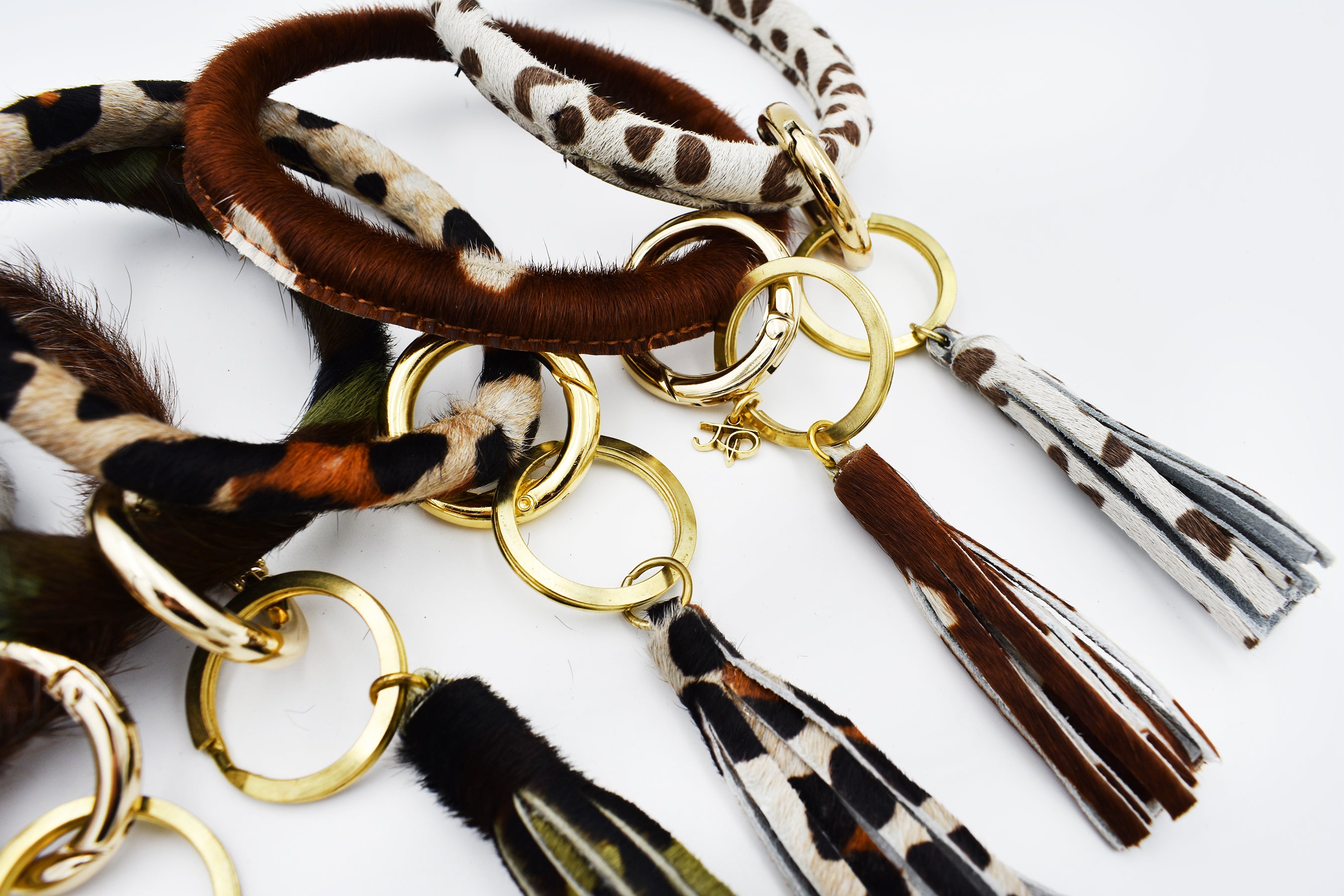 Cowhide Key Ring Assorted Prints