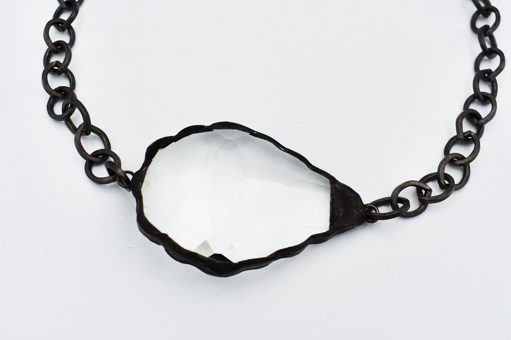 Antique Chandelier Pendant on Gunmetal Matte Finish Chain