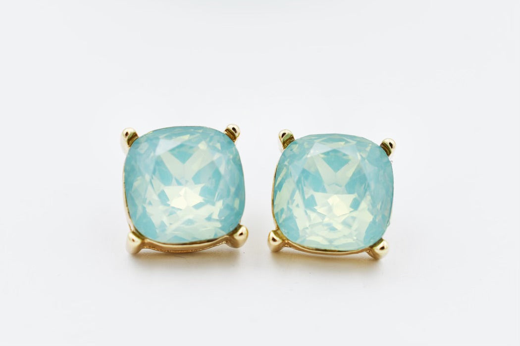 Square Crystal Post Earrings