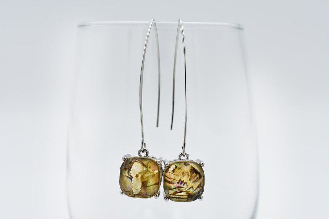 Square Crystal Drop Earrings