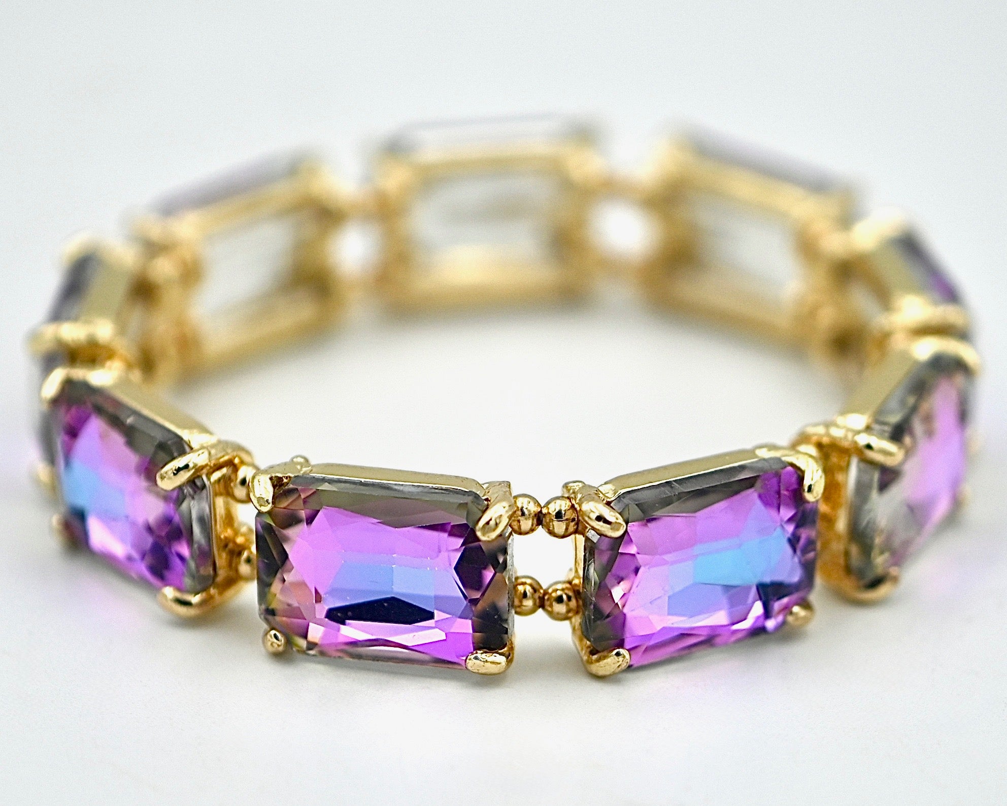 Gold Spaced Crystal Bracelet