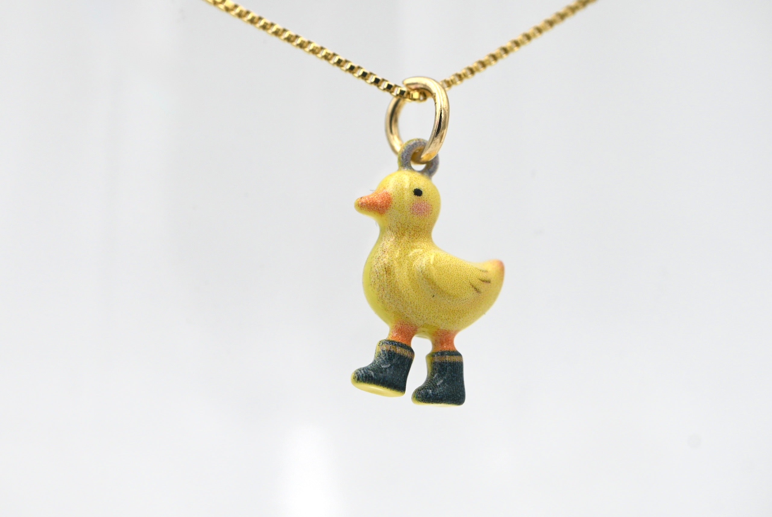 Enameled Animal Necklaces with Gold Plated Adjustable Chain