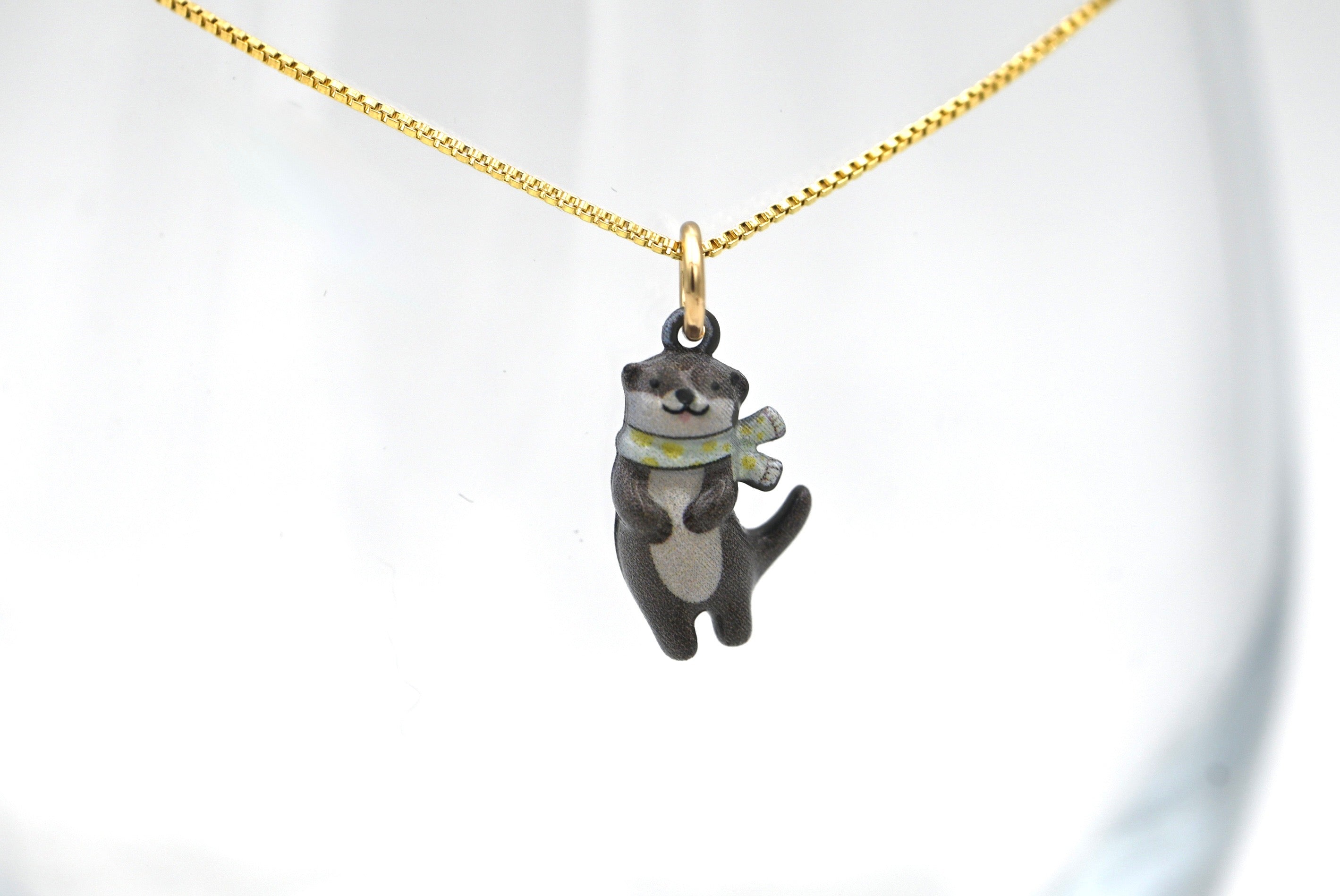 Enameled Animal Necklaces with Gold Plated Adjustable Chain