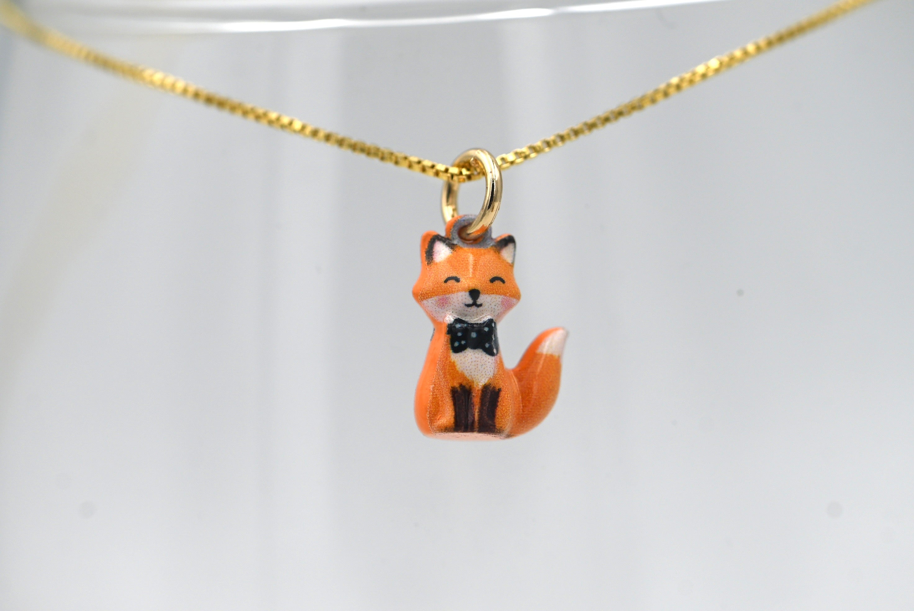 Enameled Animal Necklaces with Gold Plated Adjustable Chain