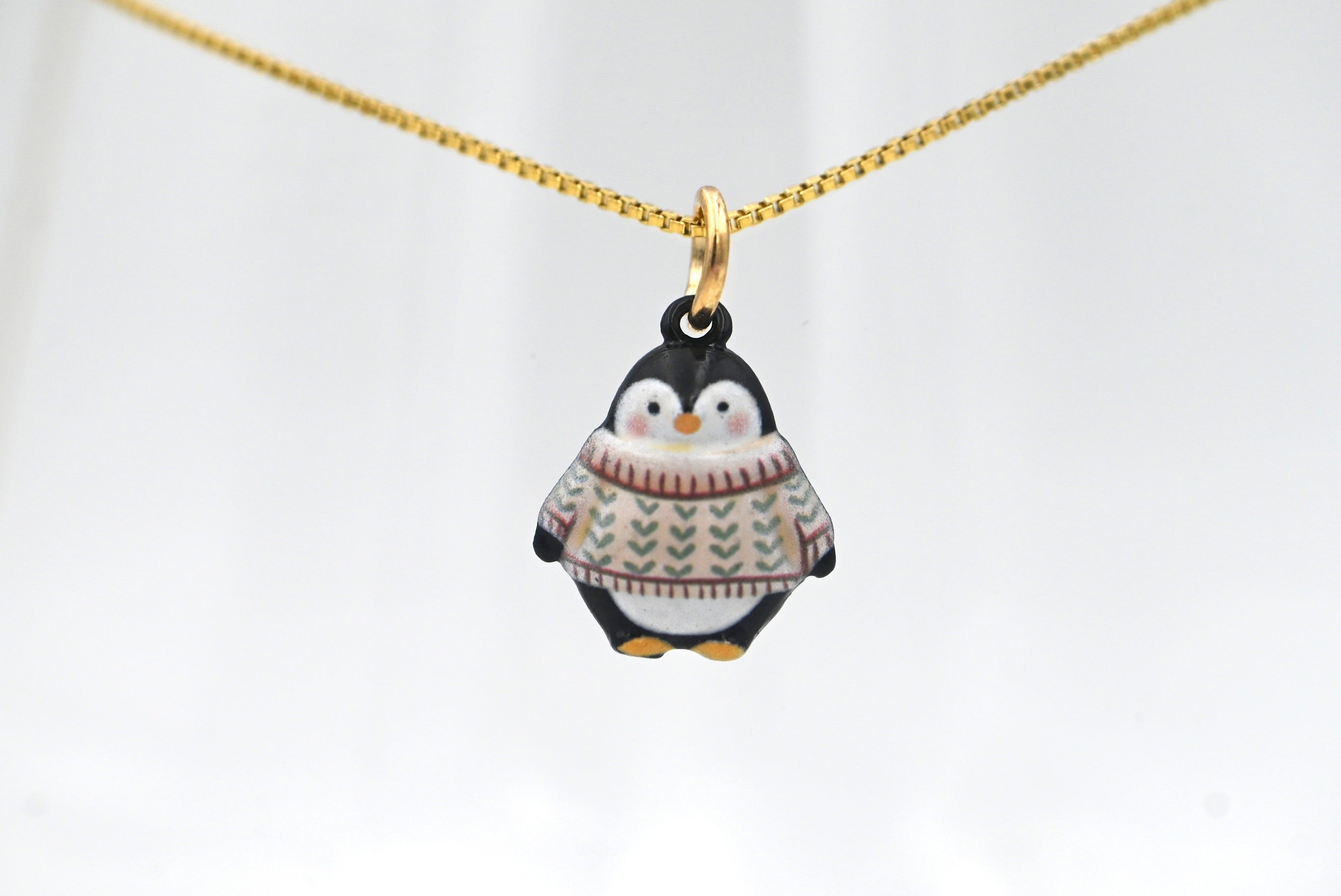 Enameled Animal Necklaces with Gold Plated Adjustable Chain