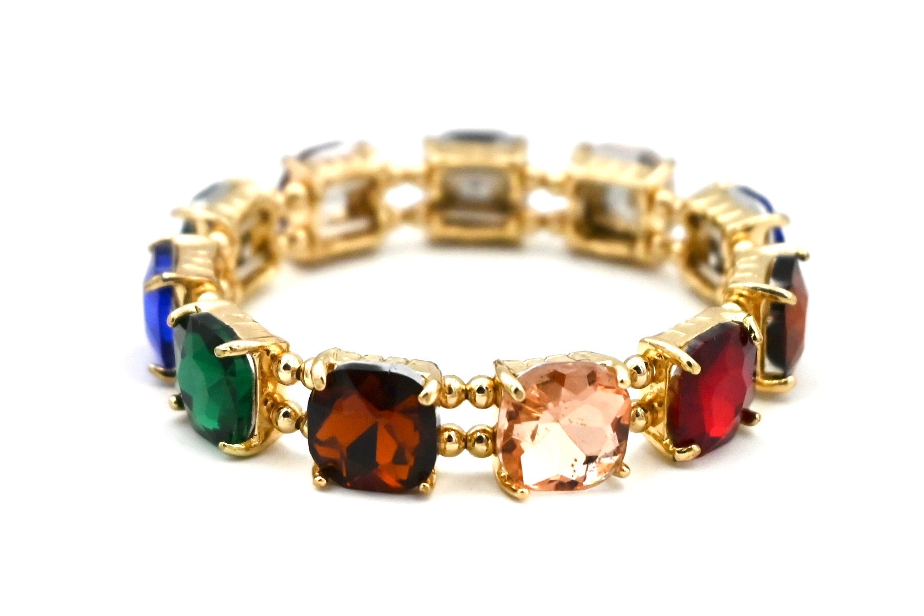 Gold Spaced Crystal Bracelet