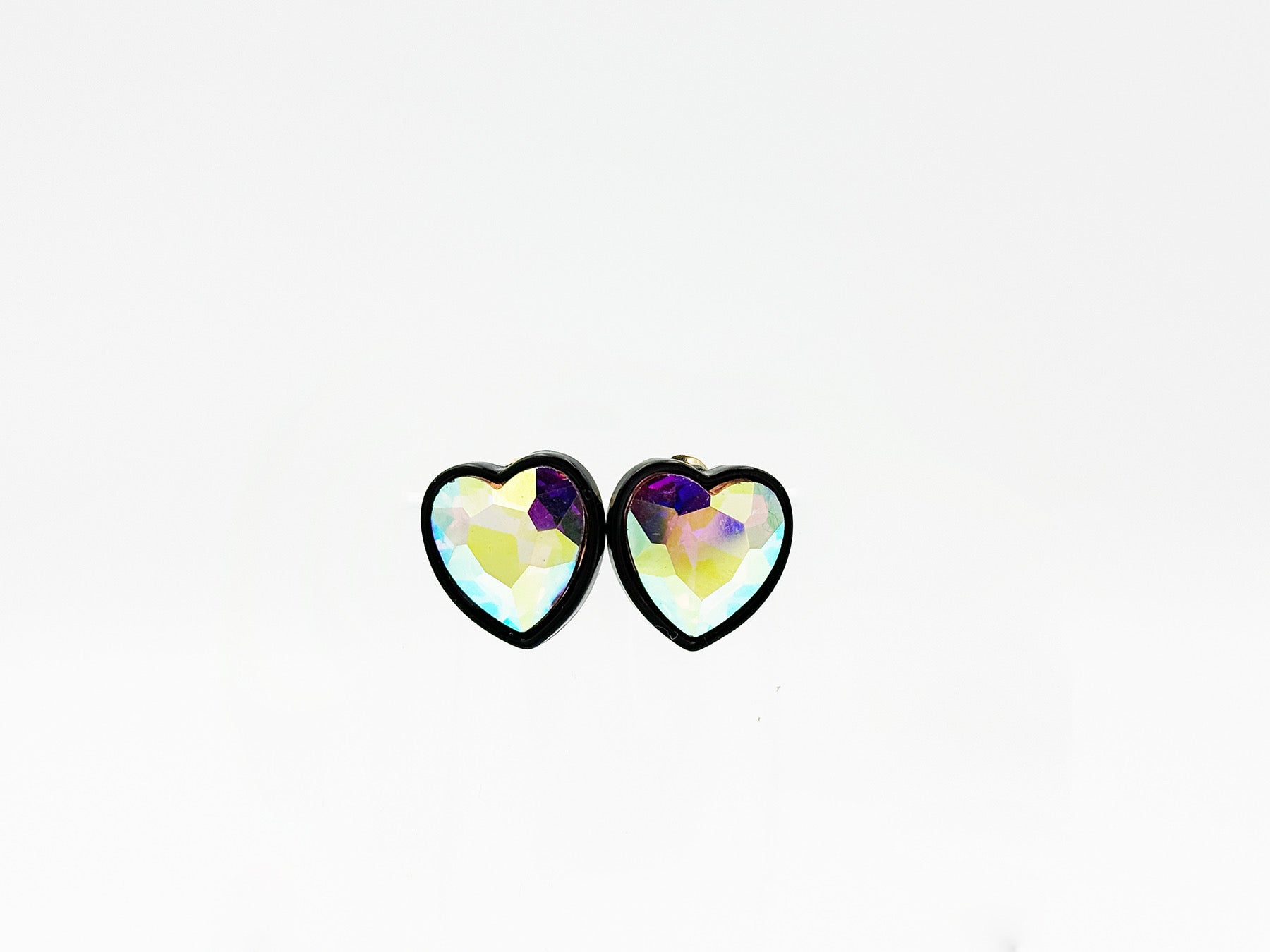 Aura Heart Crystal Post Earrings