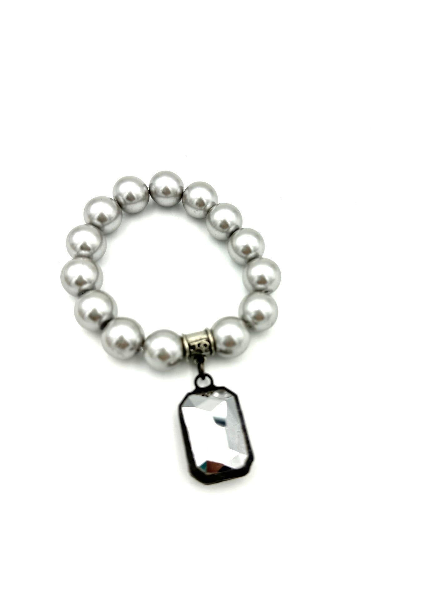 Pearl Bracelet with Crystal Focal