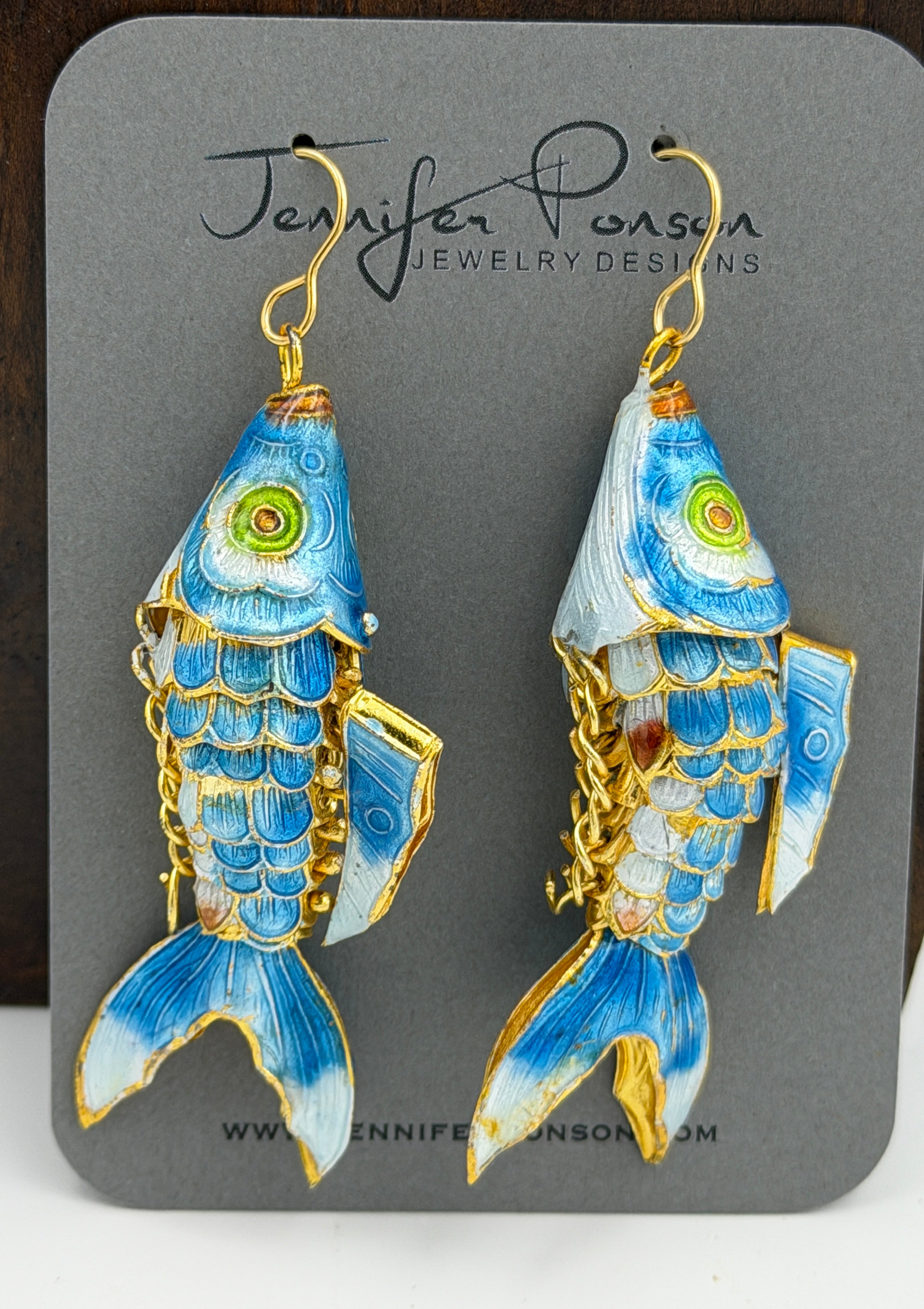 Cloisonné Fish Earrings