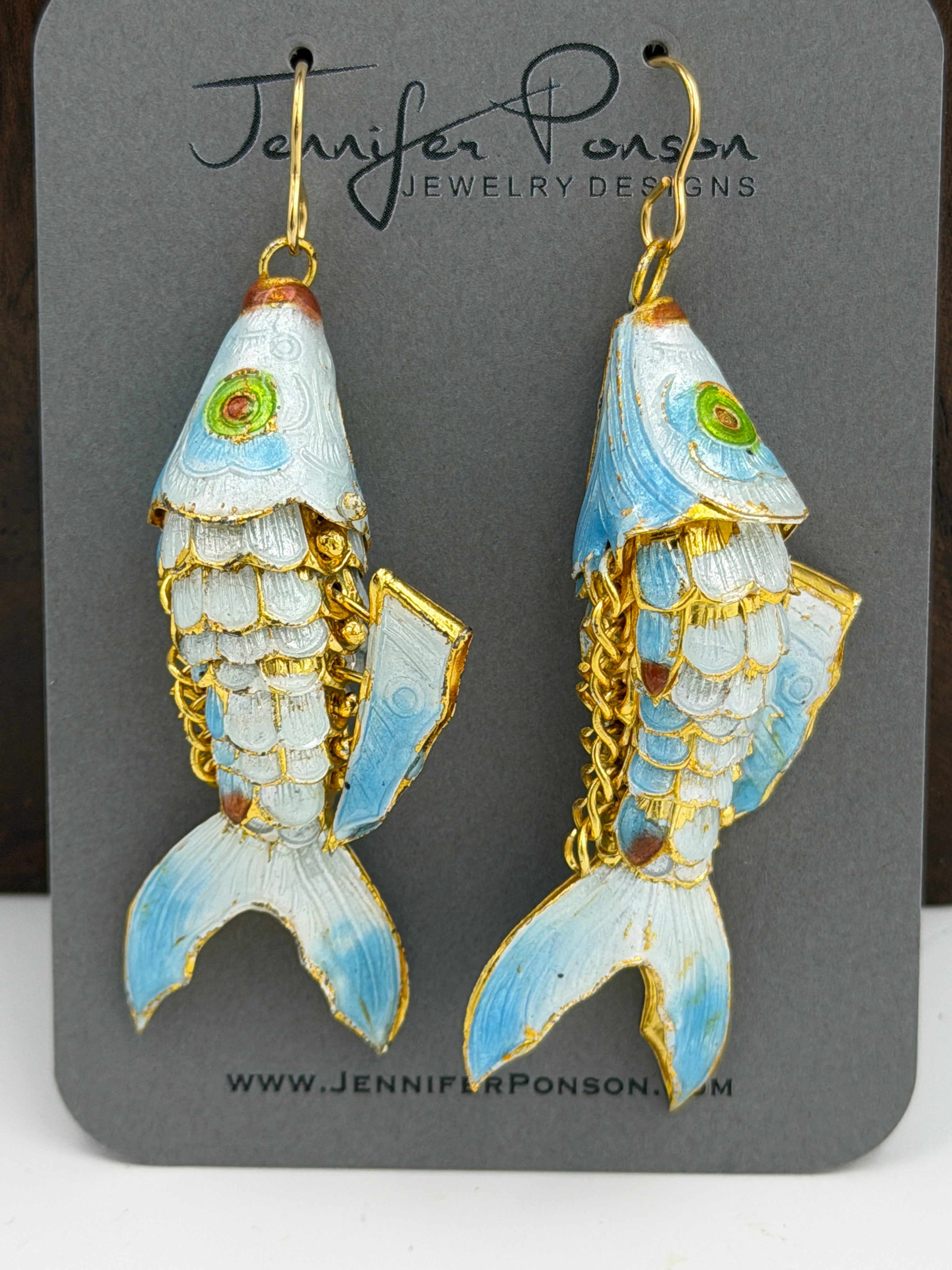 Cloisonné Fish Earrings