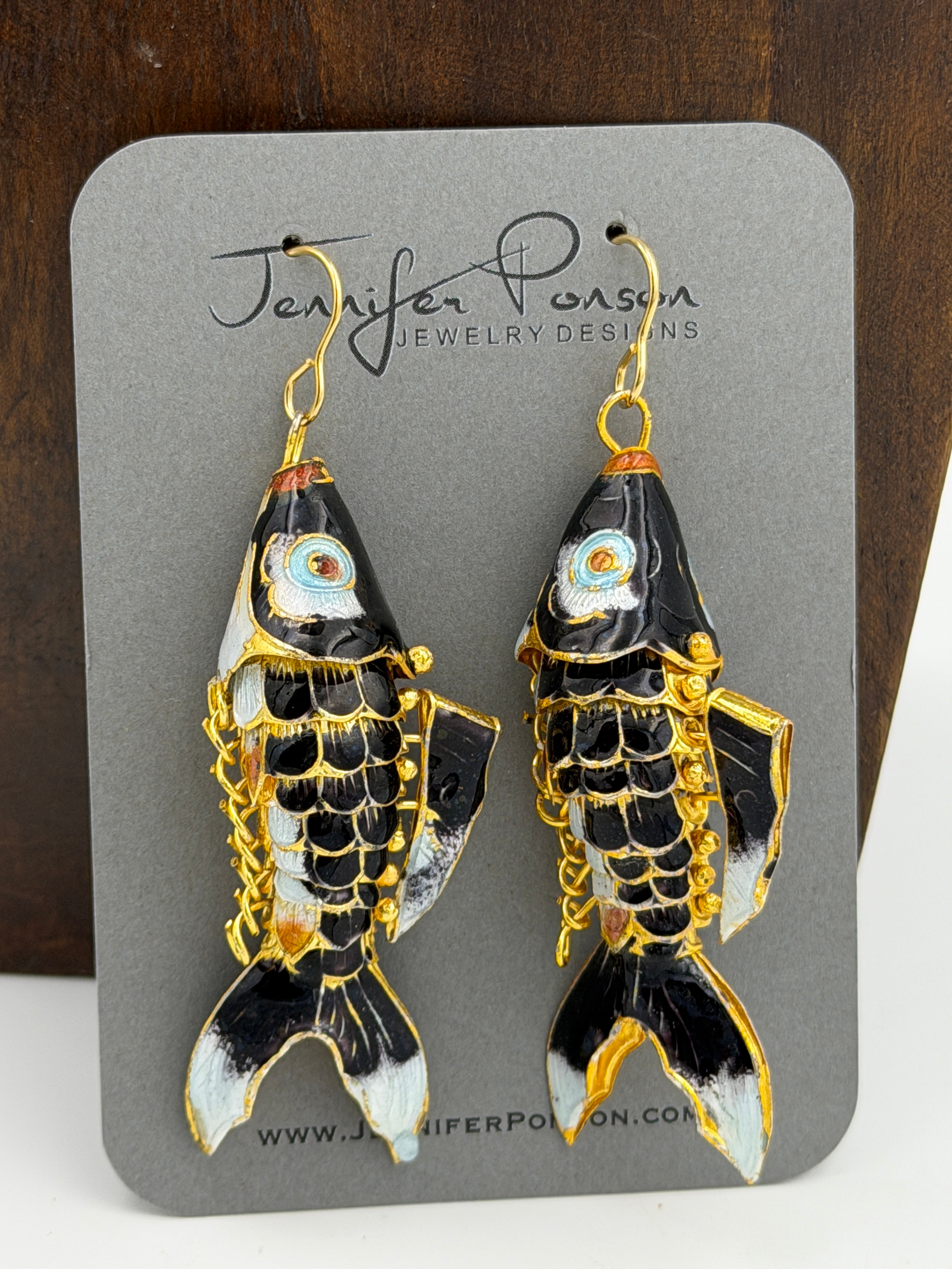 Cloisonné Fish Earrings