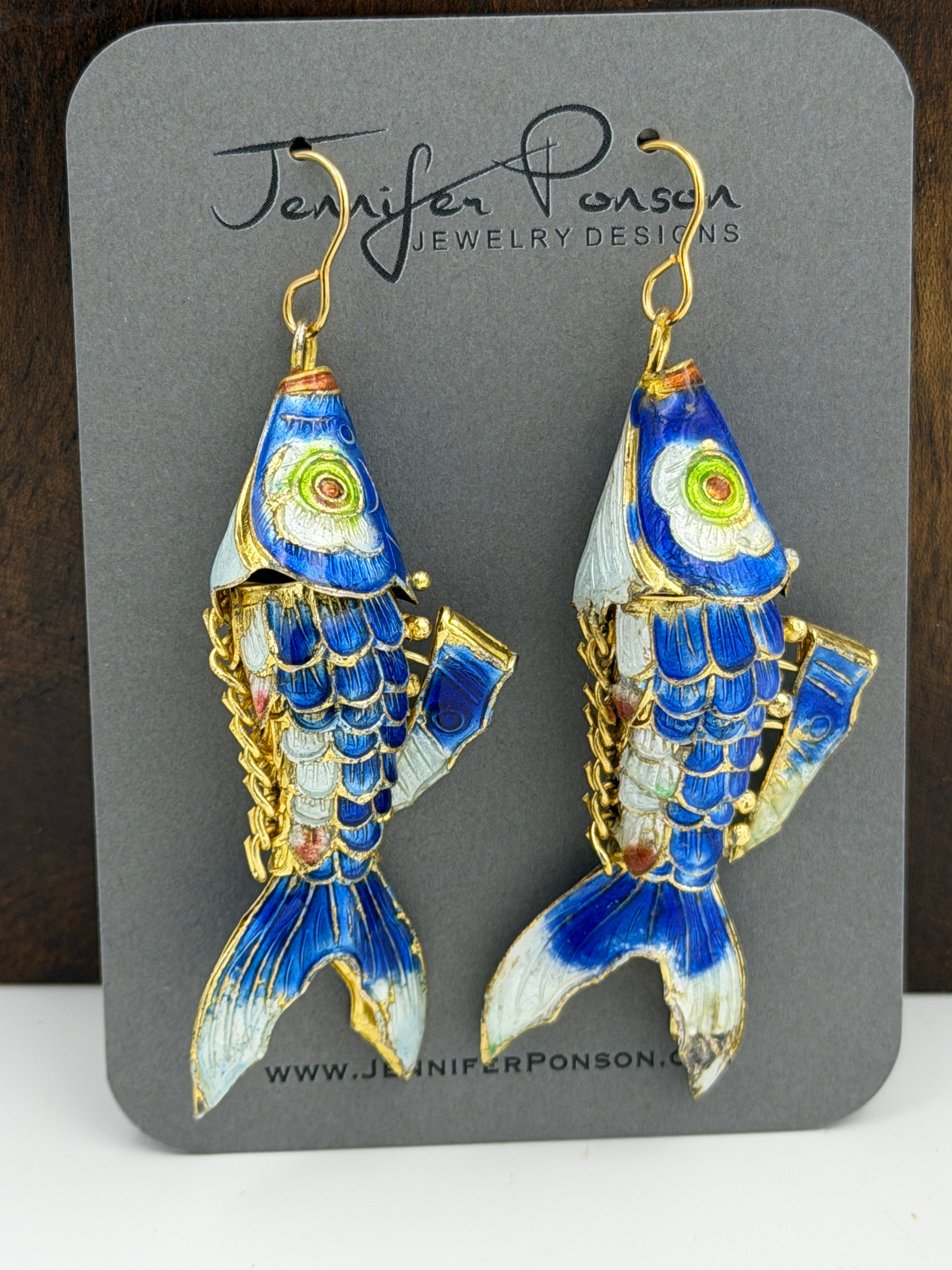 Cloisonné Fish Earrings