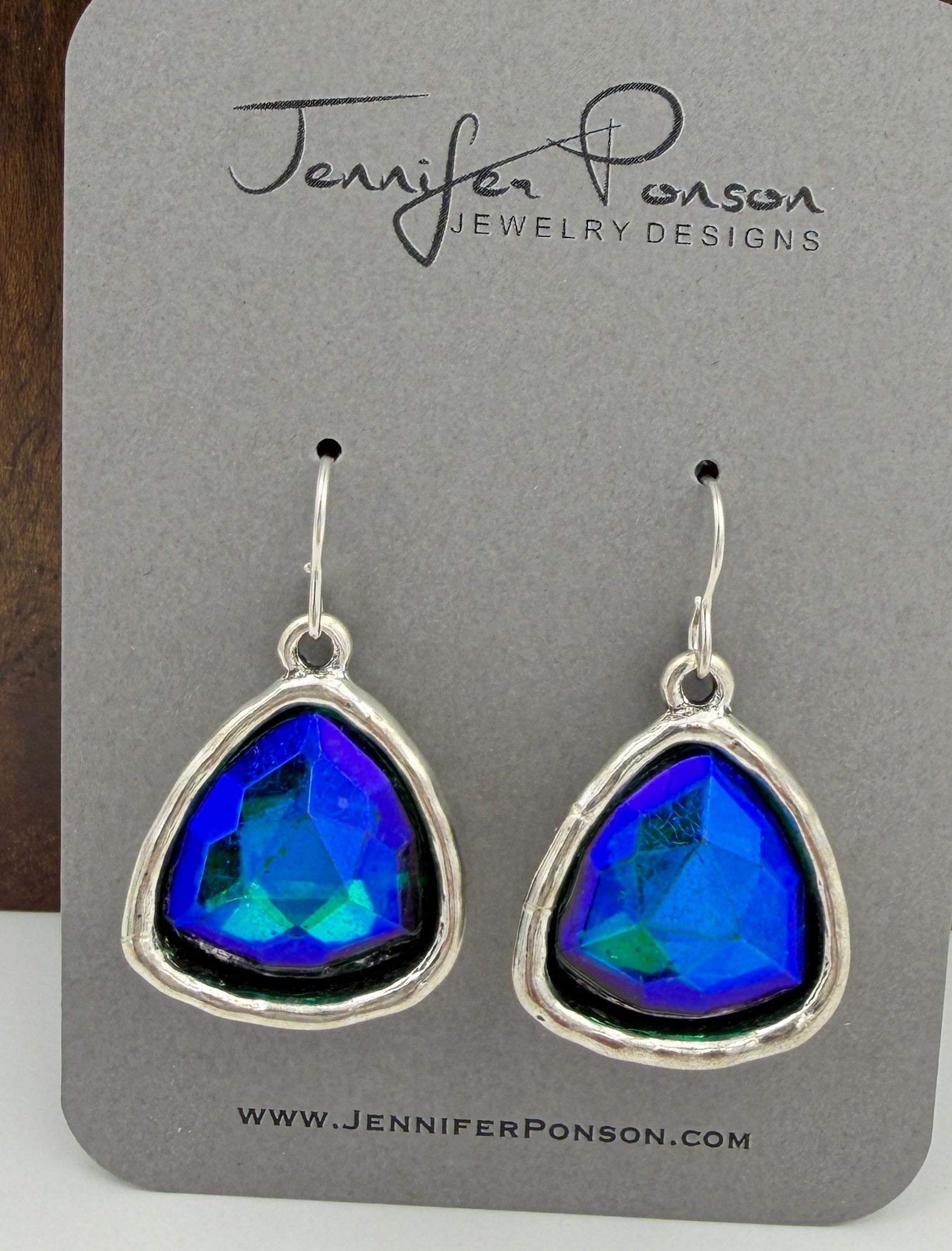 Triangle Rainbow Crystal Earrings