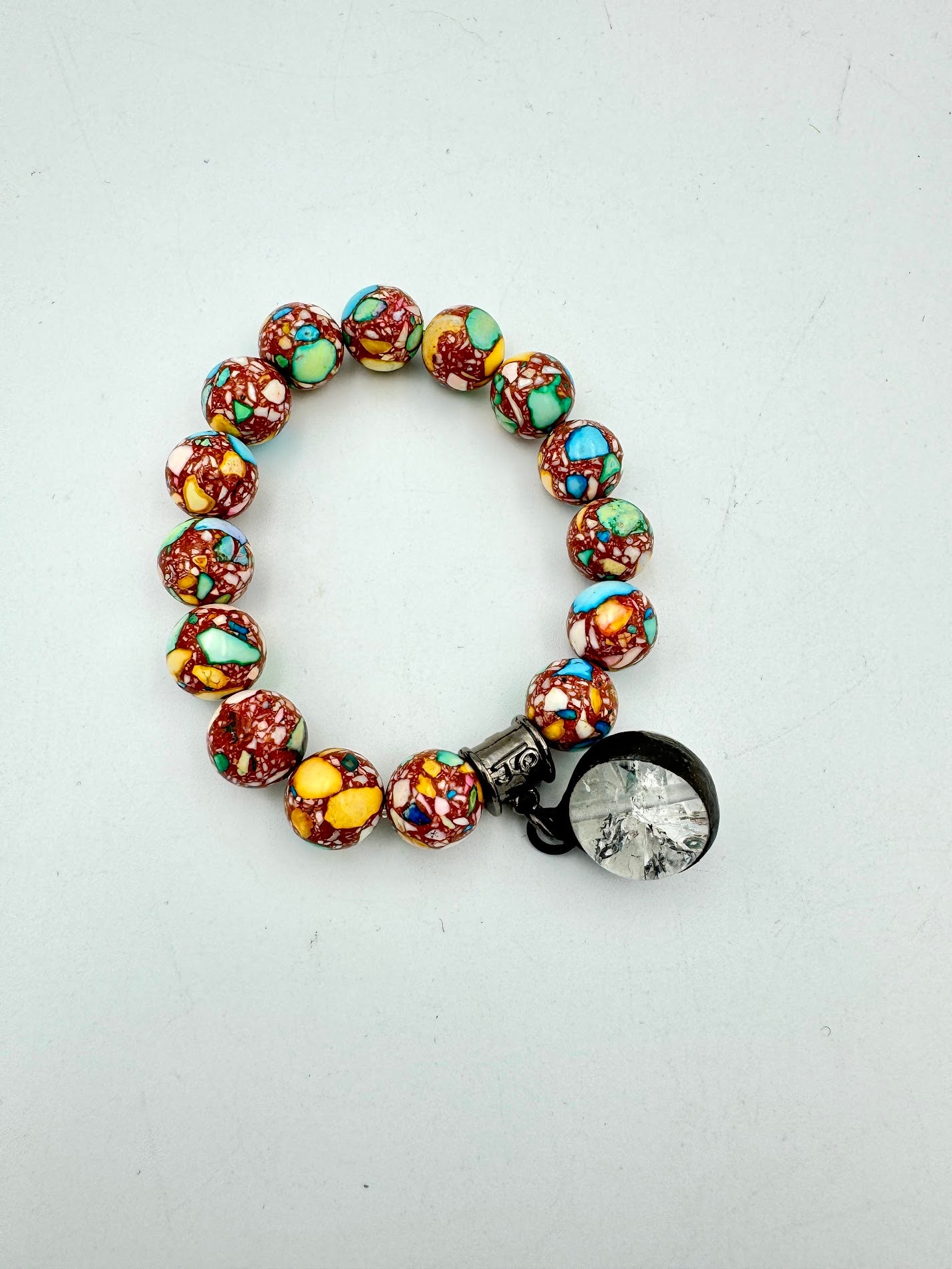 Mosaic Bracelet with Assorted Crystal Drop