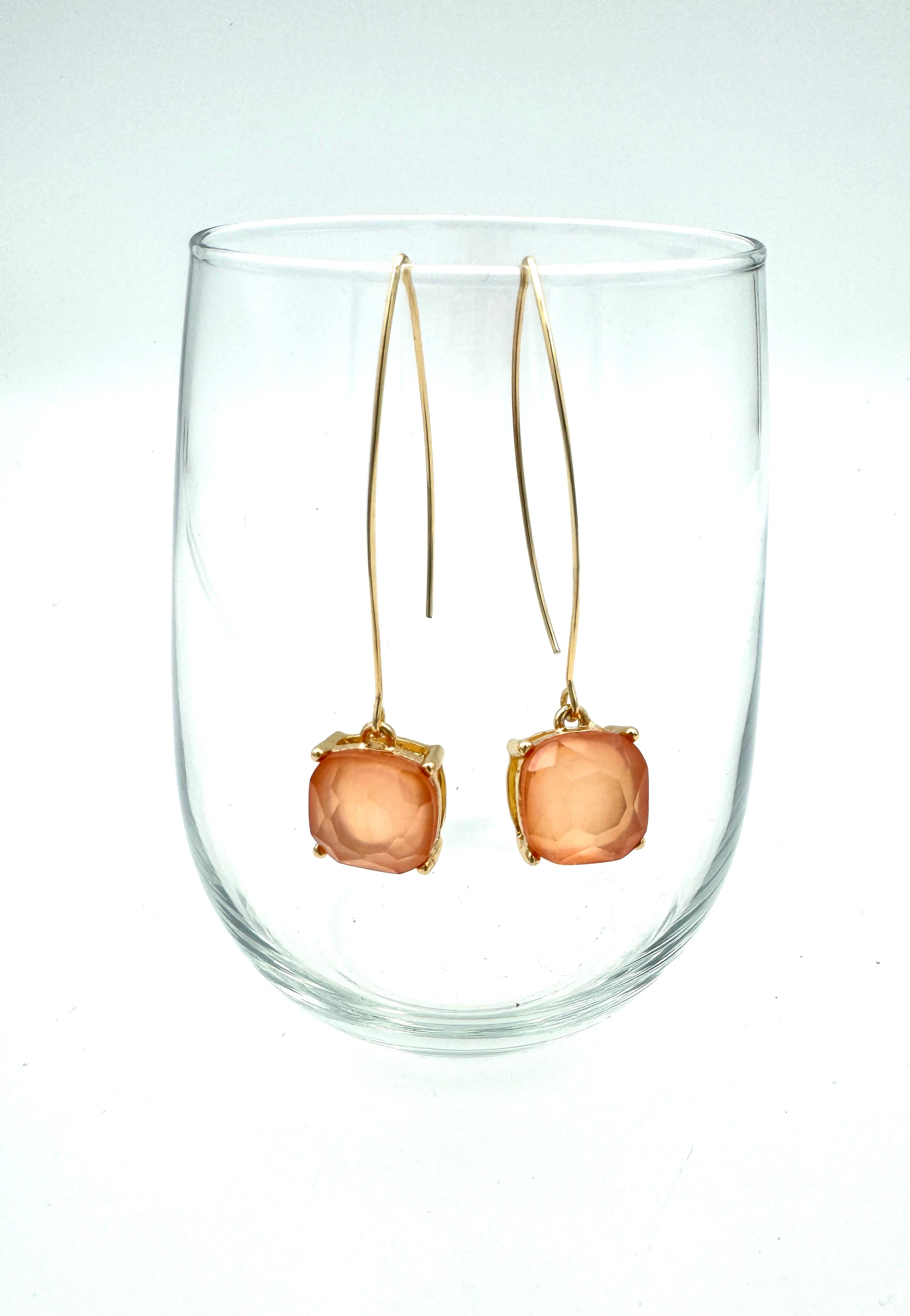 Square Crystal Drop Earrings