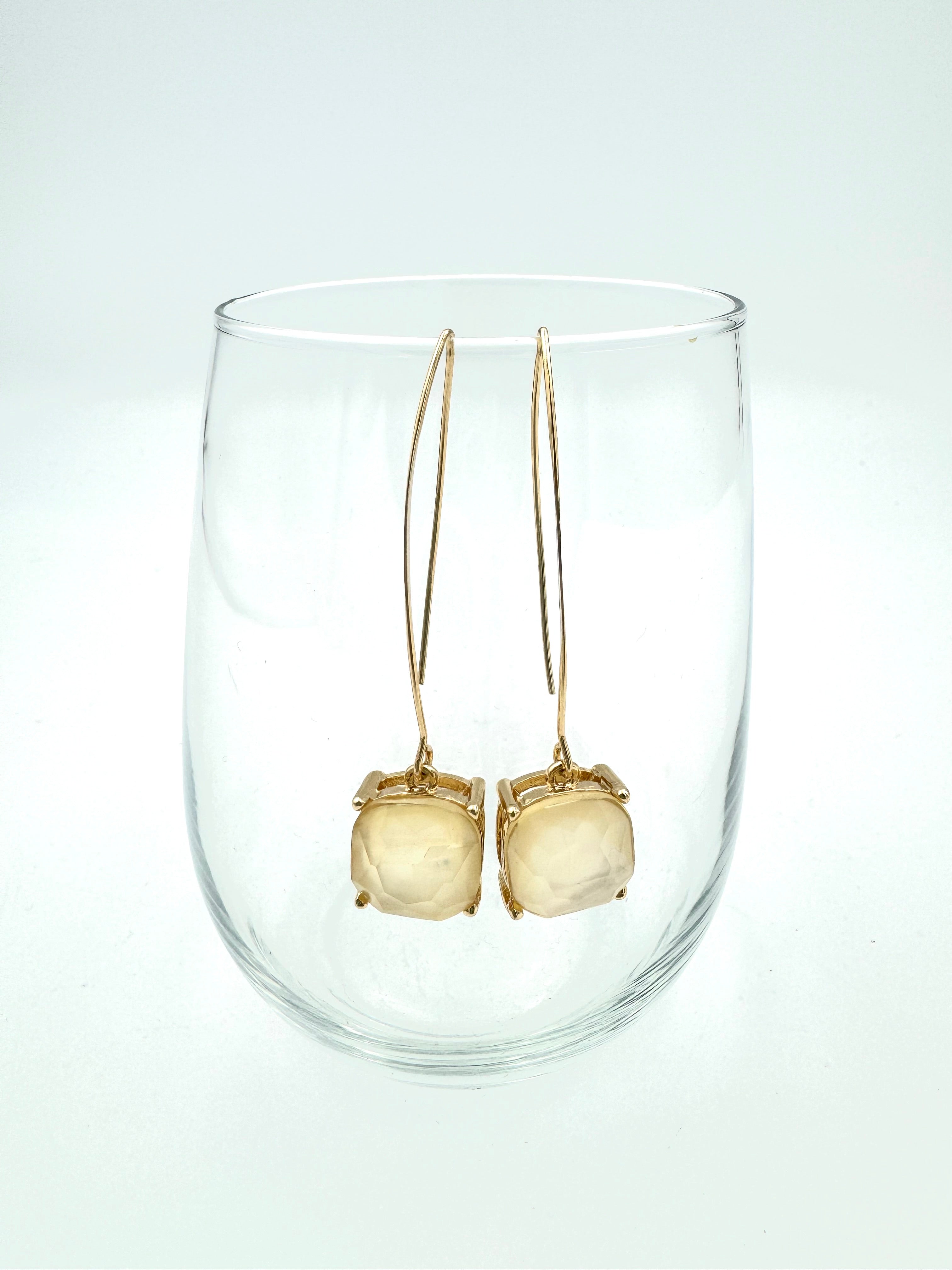 Square Crystal Drop Earrings