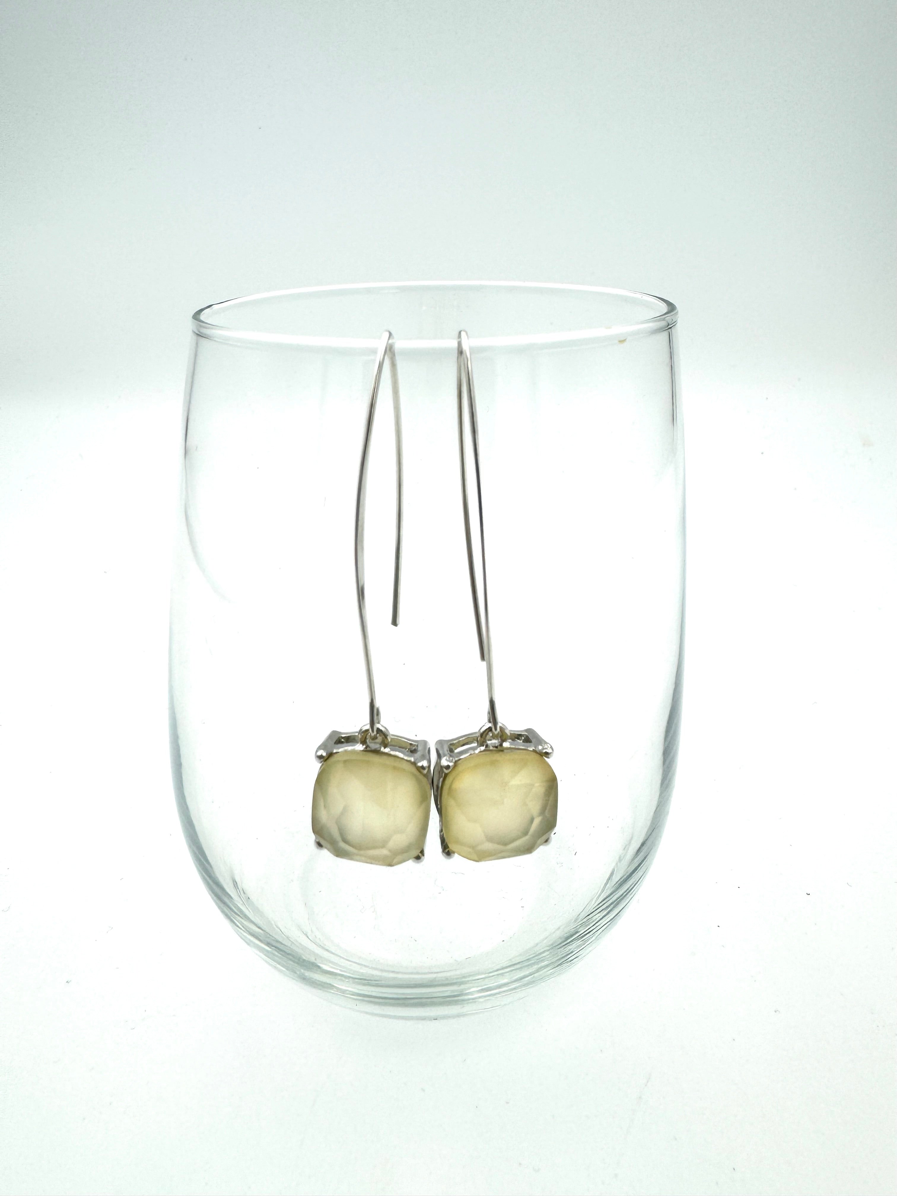 Square Crystal Drop Earrings