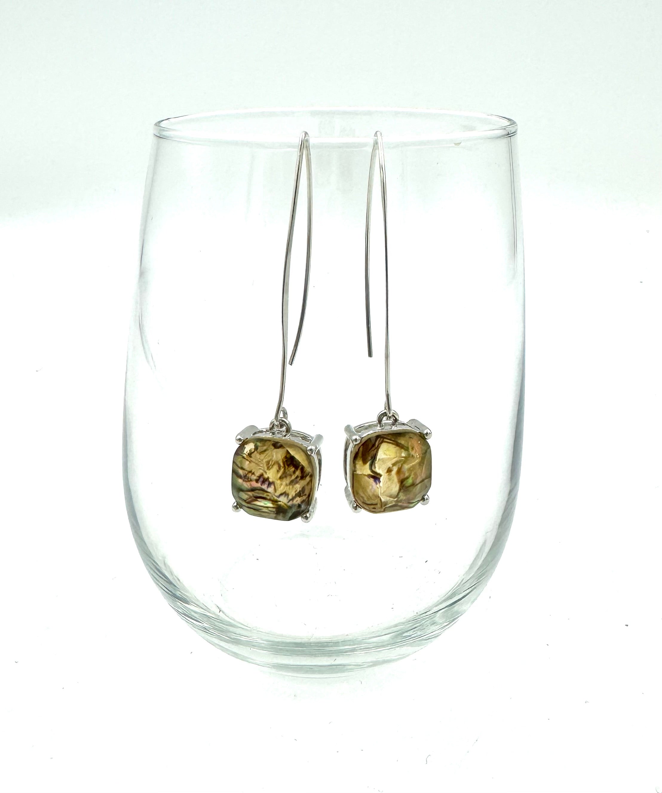 Square Crystal Drop Earrings