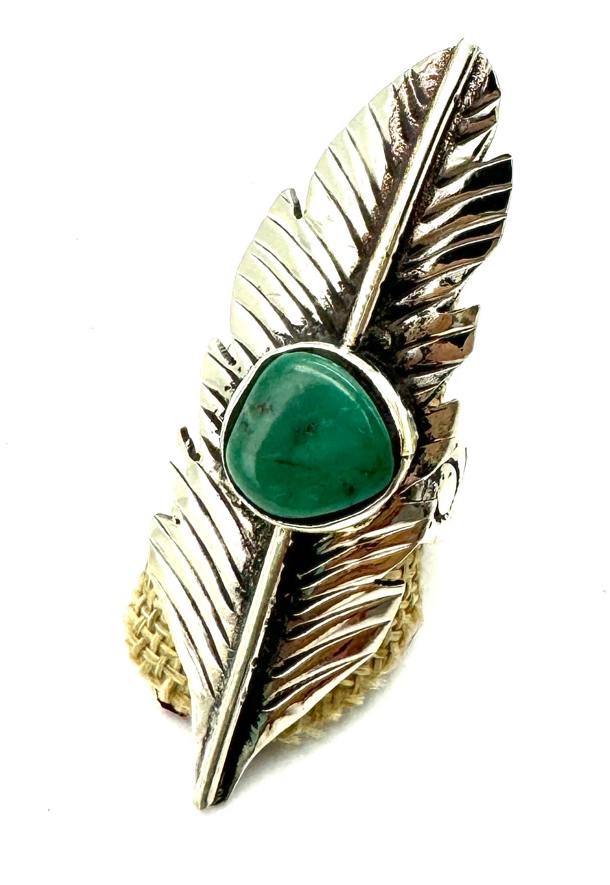 Feather with Turquoise Rings