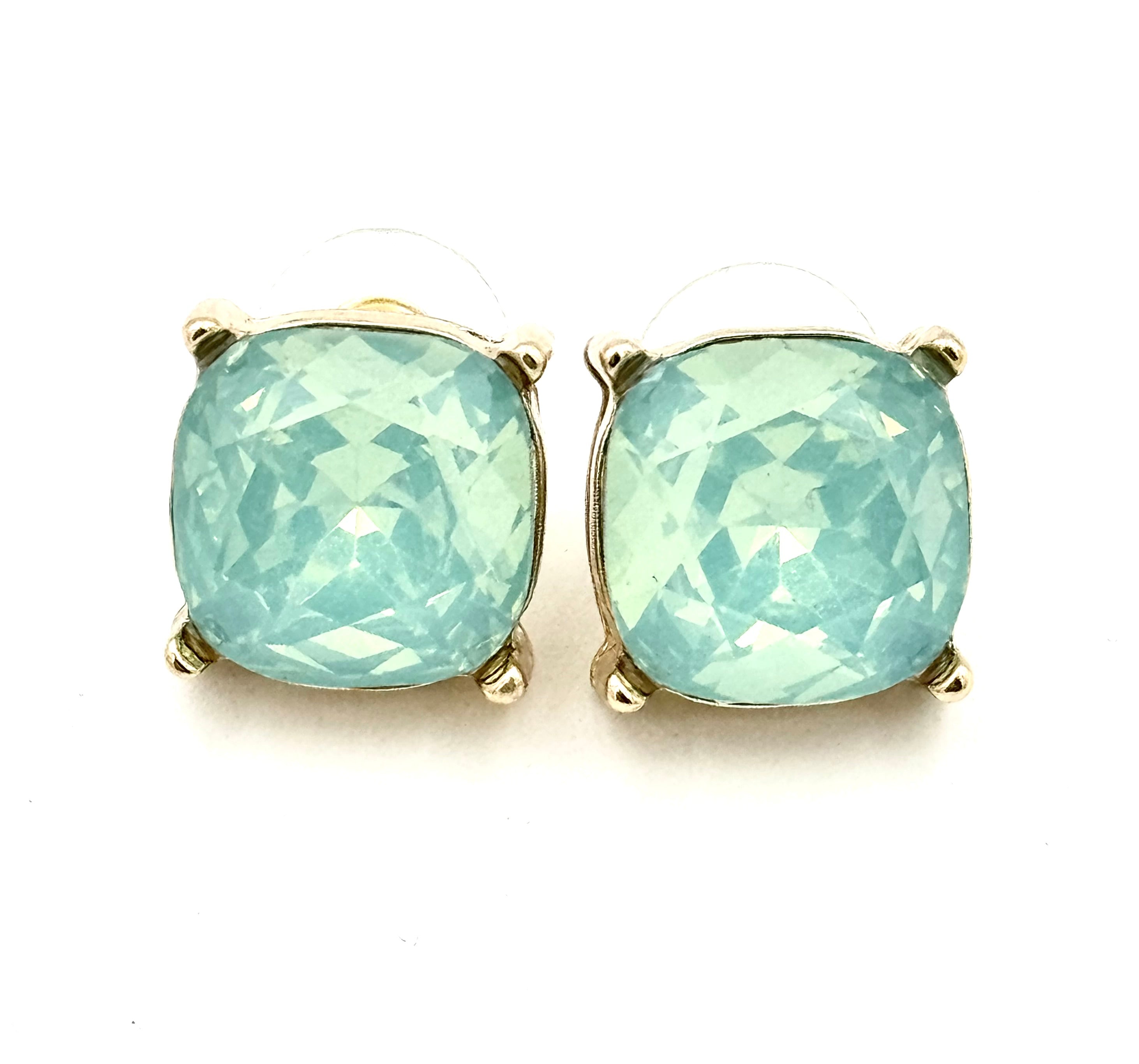 Square Crystal Post Earrings