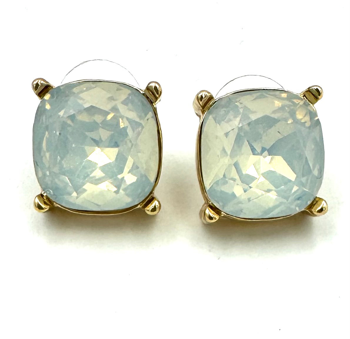 Square Crystal Post Earrings