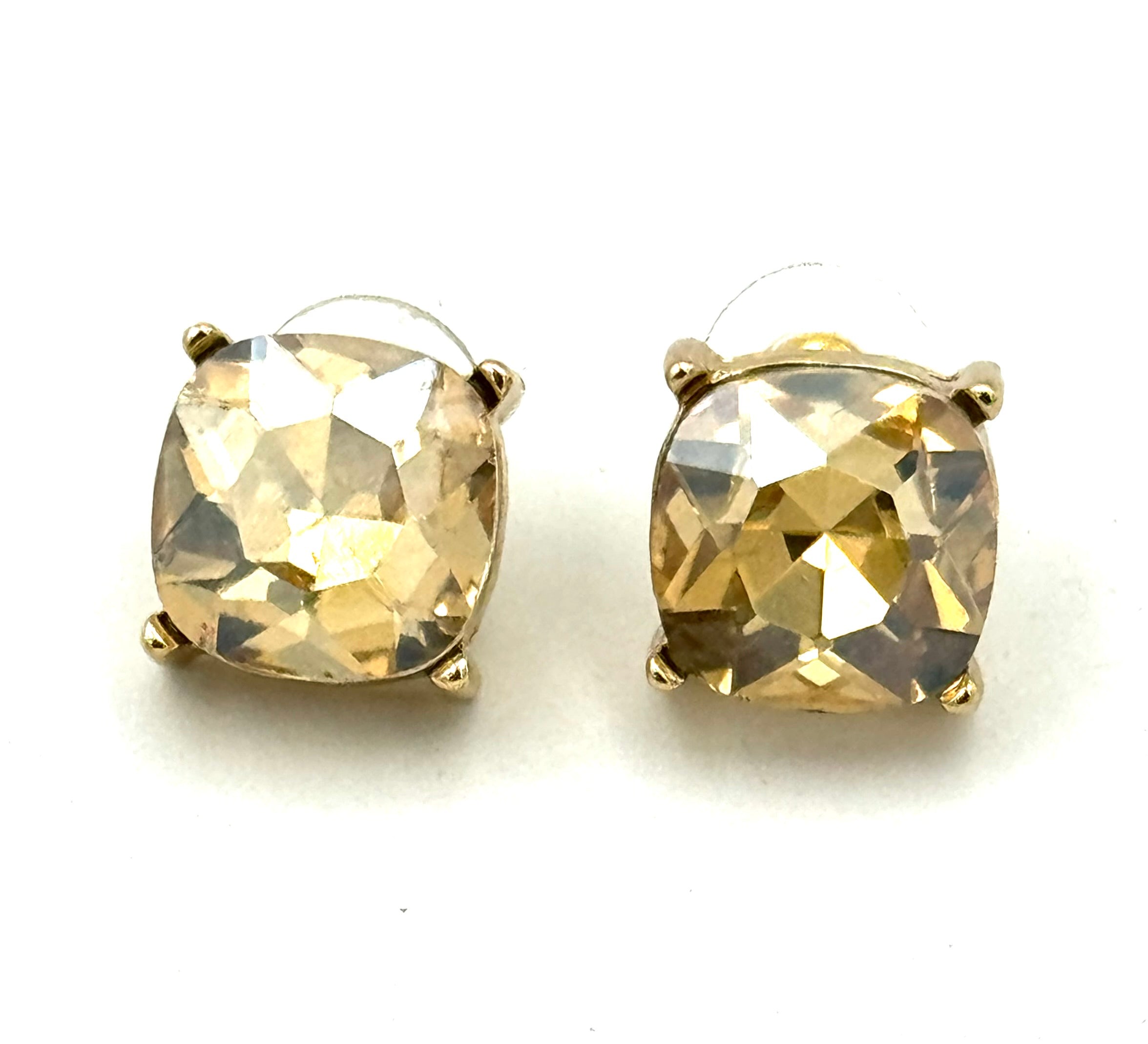 Square Crystal Post Earrings