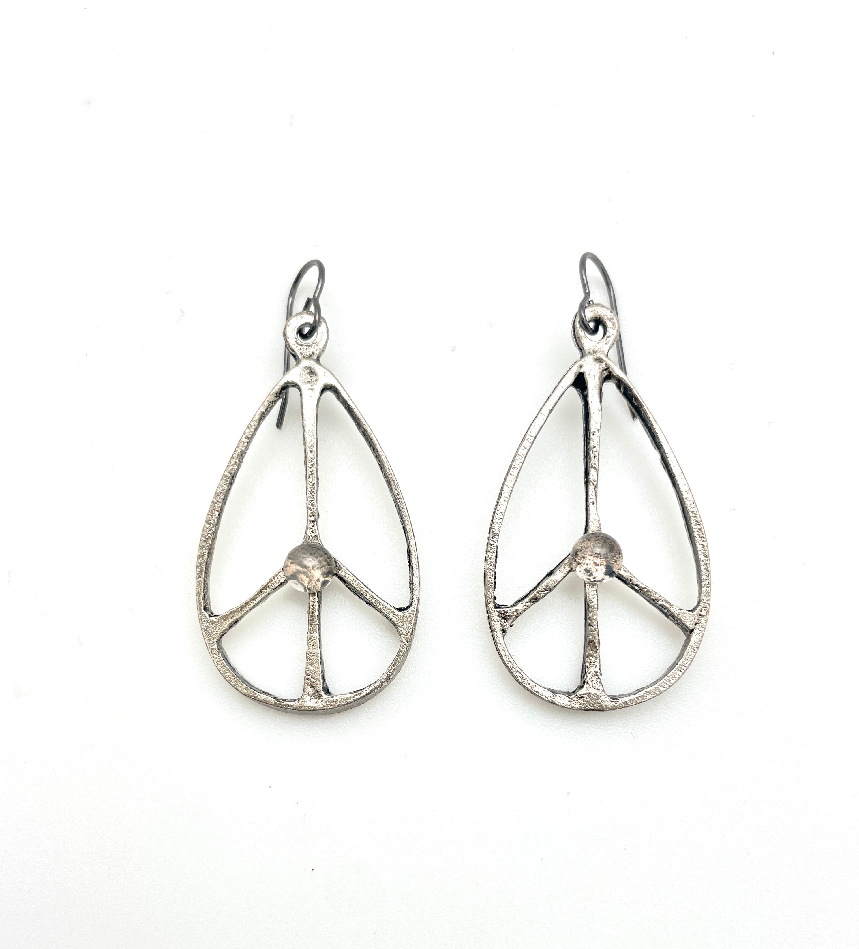 Oval Peace Earrings
