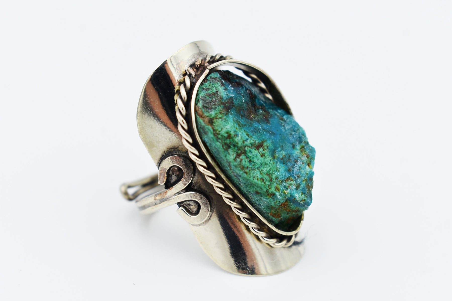 Turquoise Stone Ring in Sterling Plate